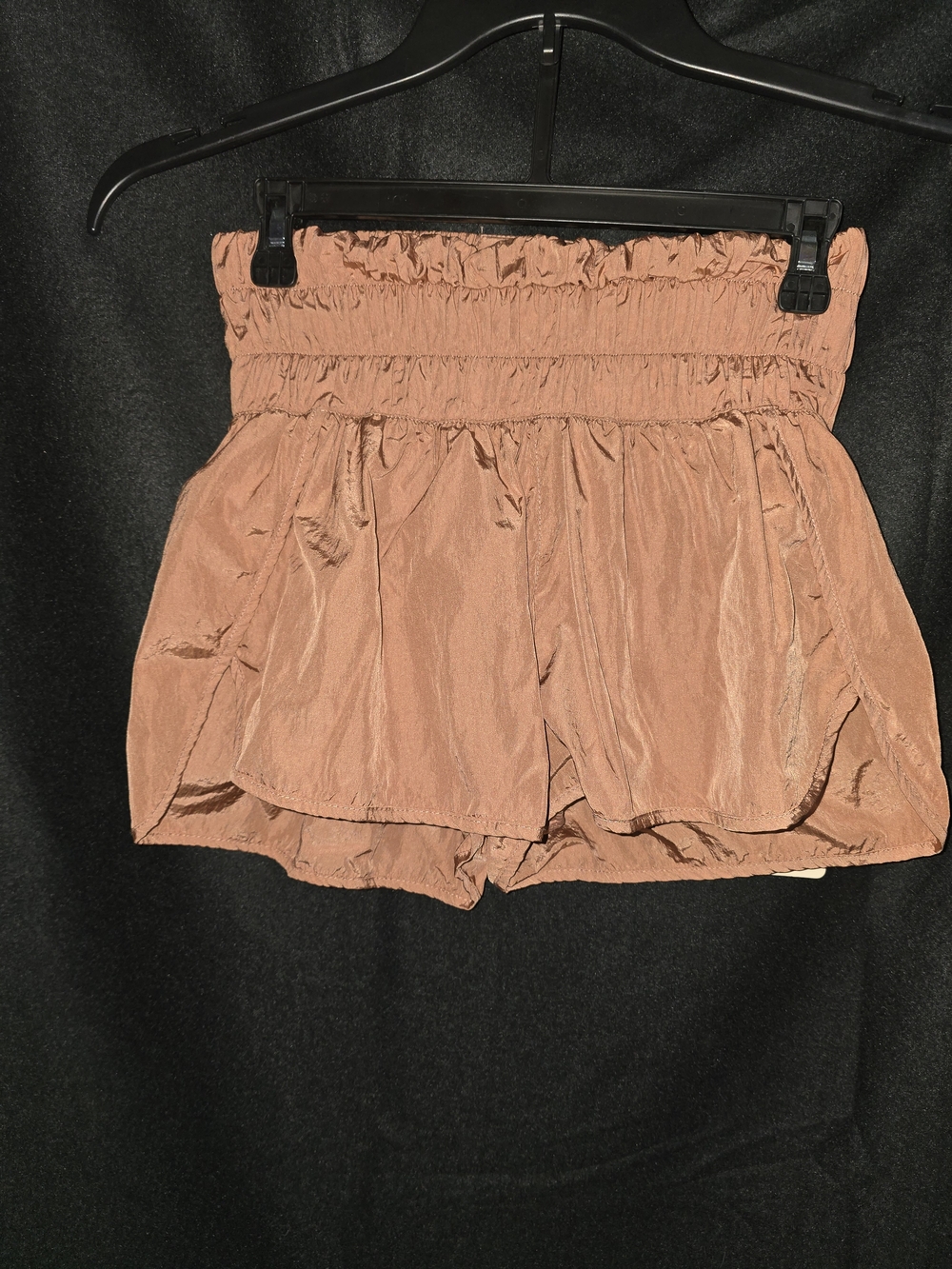 Love Tree Rust Brown Smocked Waist Layered Athletic Shorts